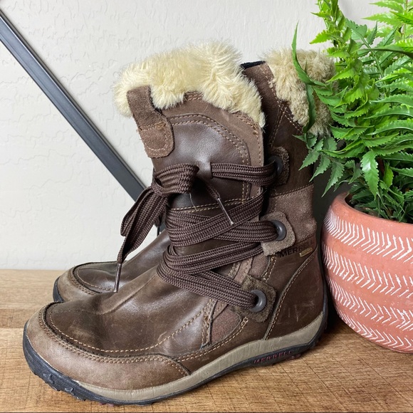 merrell waterproof full grain leather boots